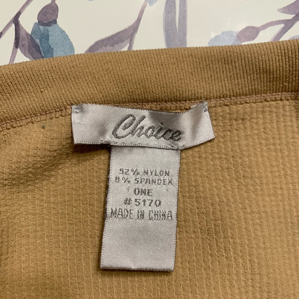 Choices Tan Ribbed Crop Top One Size - Picture 4 of 6